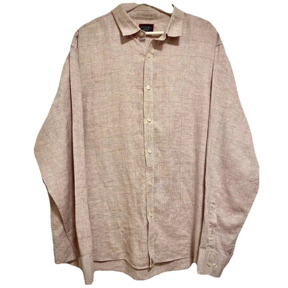 UNTUCKit Other - UNTUCKIT Torontel Checkered White Purple Linen Men's L/S Shirt Coastal Luxe 2XL‎
